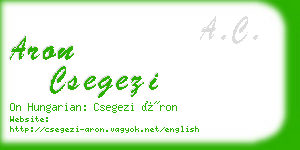 aron csegezi business card